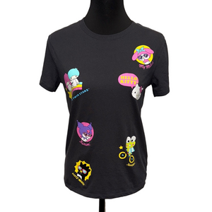Sanrio Dram Gray and Pink Graphic Fitted Tee. Soft Comfy Fun